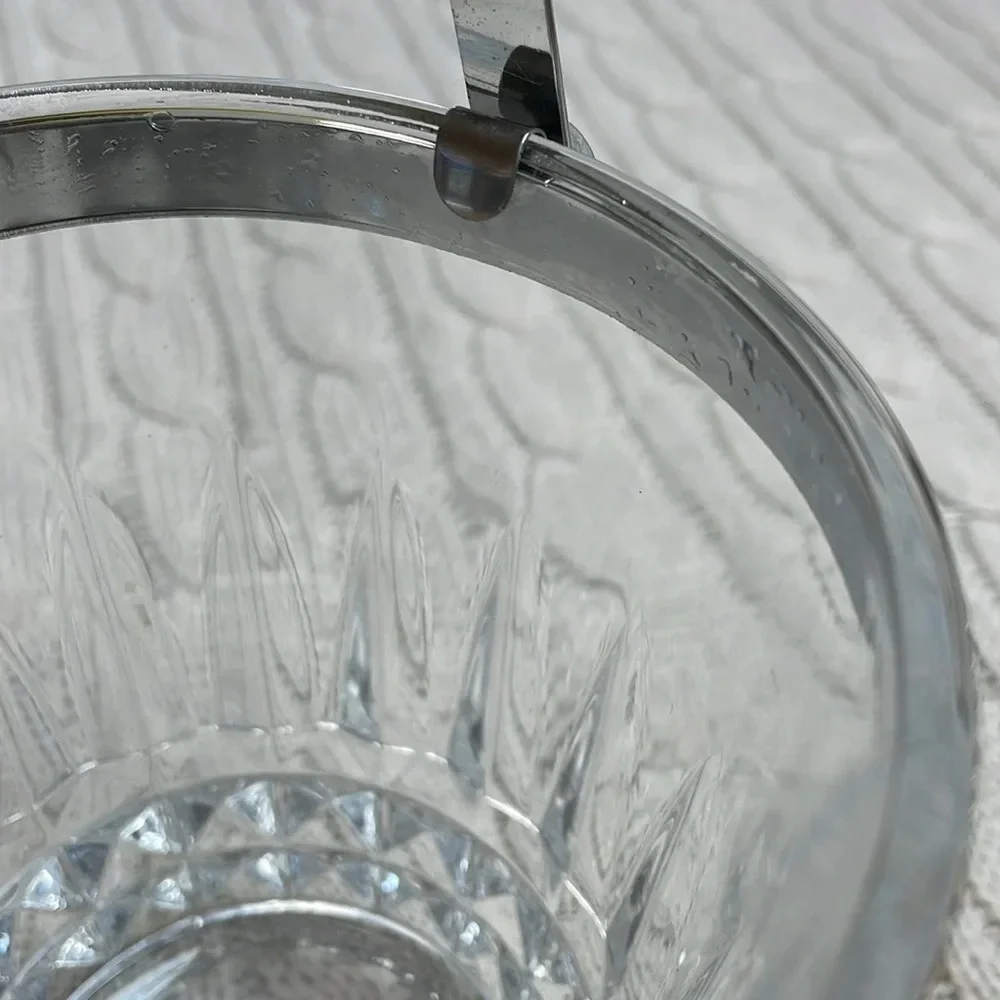 Cristal d'Arques France Mini Ice Bucket With Silver Metal Handle lead crystal